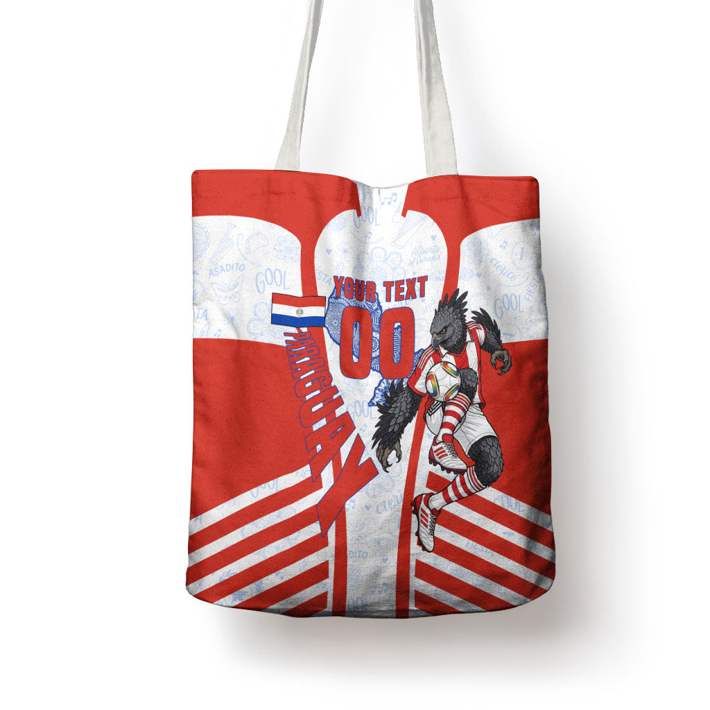 Personalized Paraguay Soccer Tote Bag Harpy Eagle Mascot Football Flag
