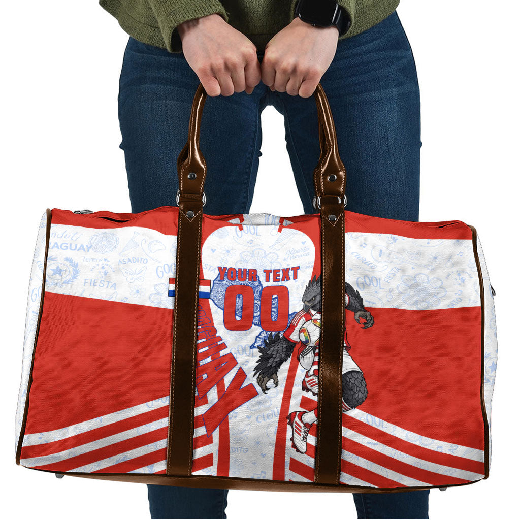 Personalized Paraguay Soccer Travel Bag Harpy Eagle Mascot Football Flag
