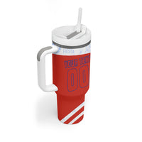 Personalized Paraguay Soccer Tumbler With Handle Harpy Eagle Mascot Football Flag