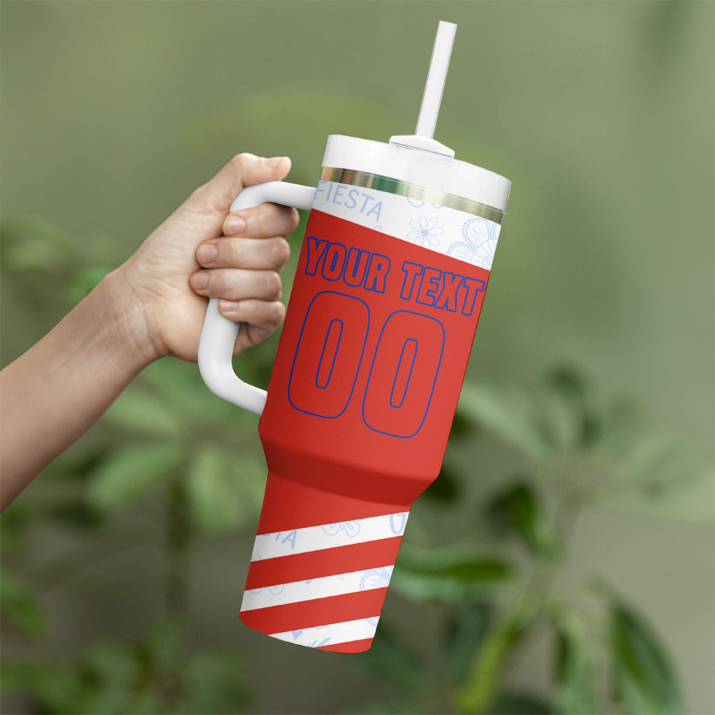Personalized Paraguay Soccer Tumbler With Handle Harpy Eagle Mascot Football Flag