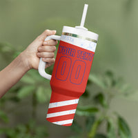 Personalized Paraguay Soccer Tumbler With Handle Harpy Eagle Mascot Football Flag