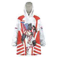 Personalized Paraguay Soccer Wearable Blanket Hoodie Harpy Eagle Mascot Football Flag