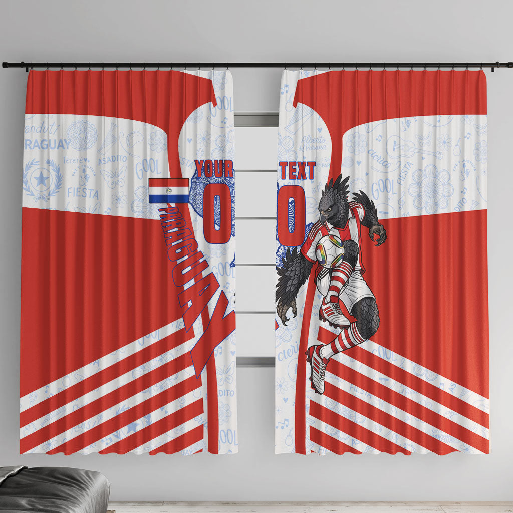 Personalized Paraguay Soccer Window Curtain Harpy Eagle Mascot Football Flag