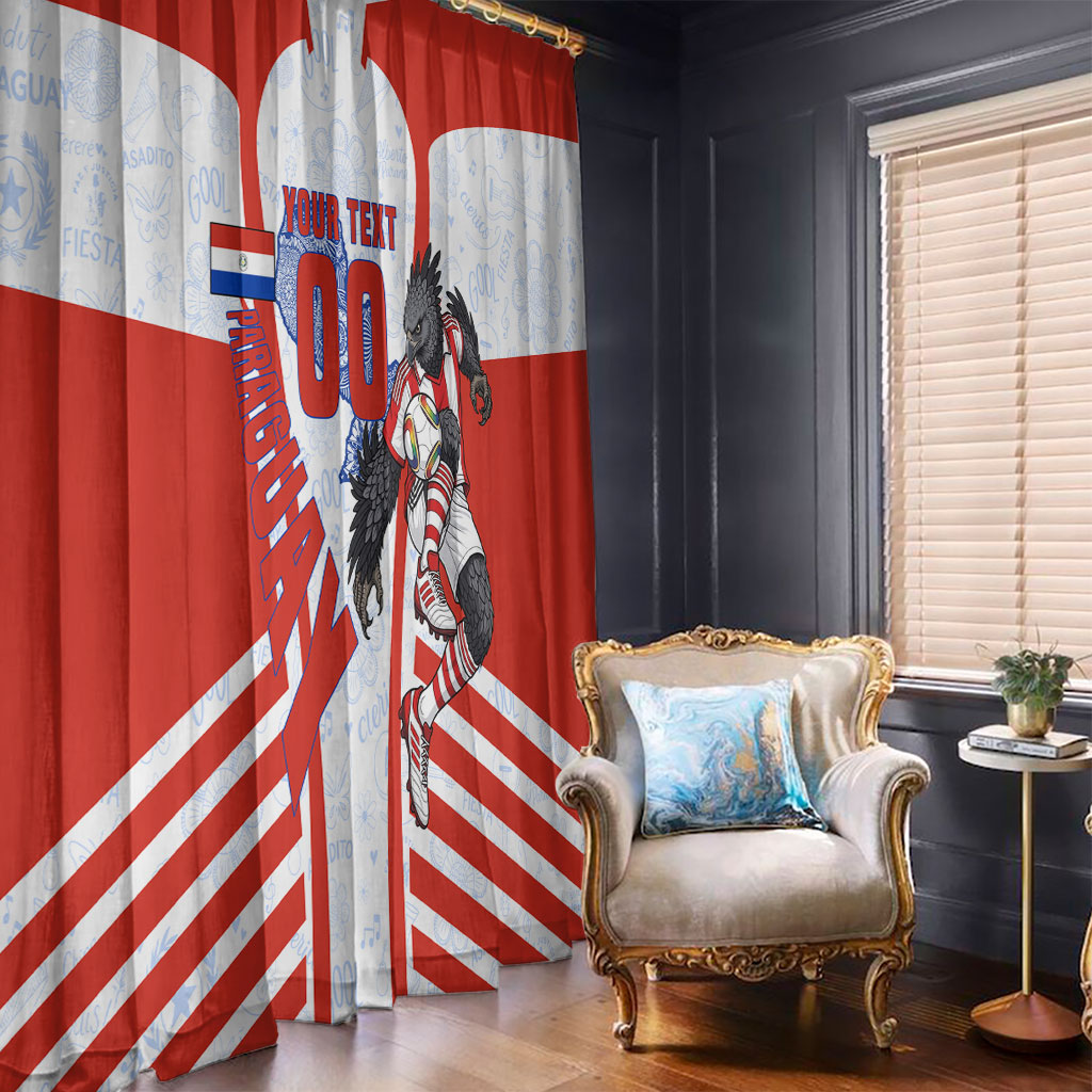 Personalized Paraguay Soccer Window Curtain Harpy Eagle Mascot Football Flag
