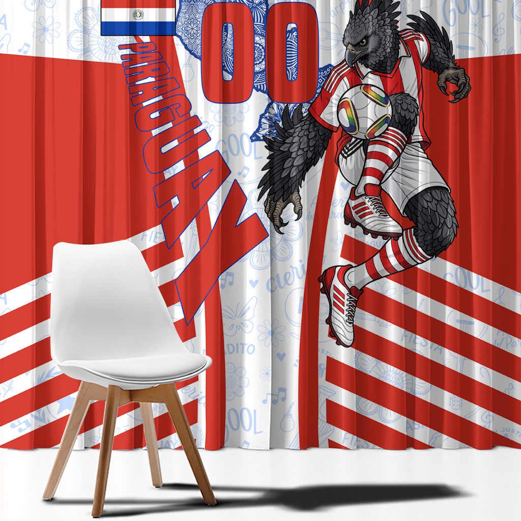 Personalized Paraguay Soccer Window Curtain Harpy Eagle Mascot Football Flag
