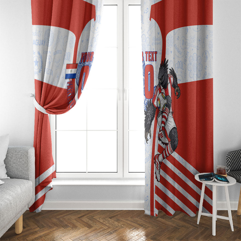 Personalized Paraguay Soccer Window Curtain Harpy Eagle Mascot Football Flag