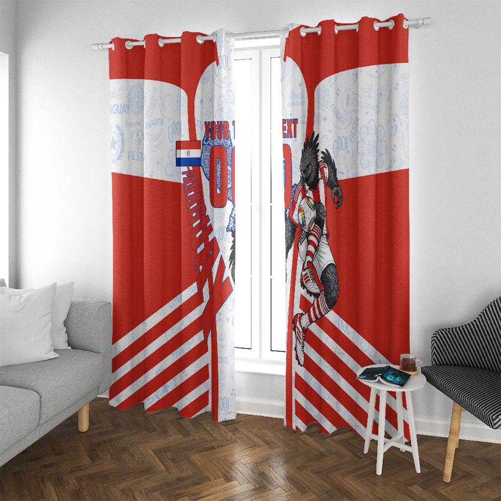 Personalized Paraguay Soccer Window Curtain Harpy Eagle Mascot Football Flag