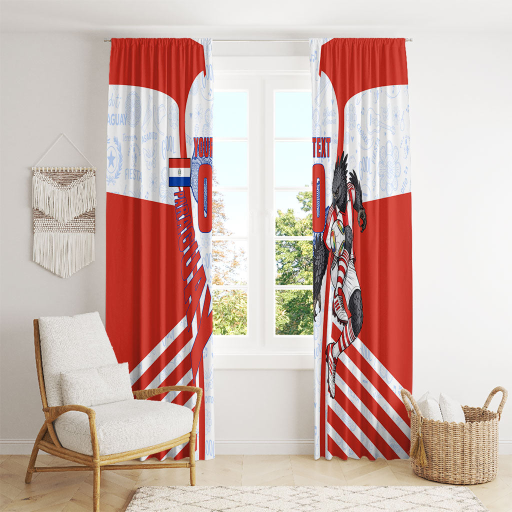 Personalized Paraguay Soccer Window Curtain Harpy Eagle Mascot Football Flag