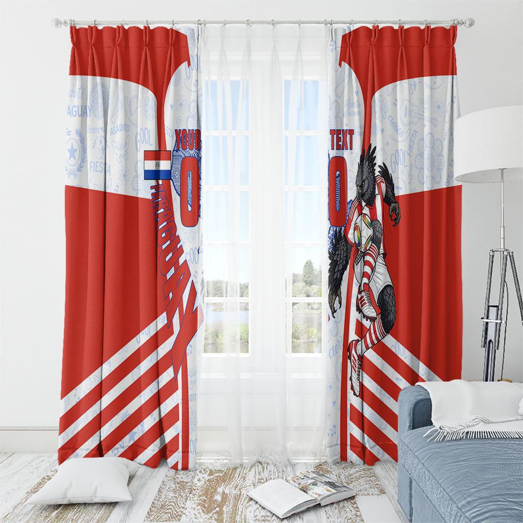 Personalized Paraguay Soccer Window Curtain Harpy Eagle Mascot Football Flag