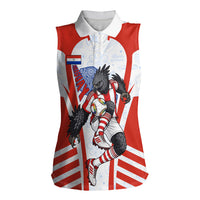 Personalized Paraguay Soccer Women Sleeveless Polo Shirt Harpy Eagle Mascot Football Flag