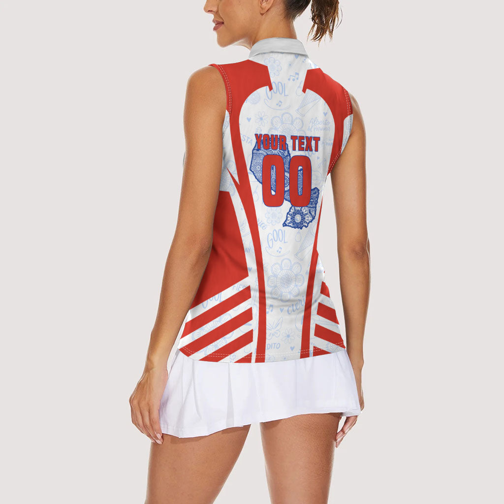 Personalized Paraguay Soccer Women Sleeveless Polo Shirt Harpy Eagle Mascot Football Flag