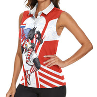 Personalized Paraguay Soccer Women Sleeveless Polo Shirt Harpy Eagle Mascot Football Flag