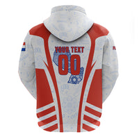 Personalized Paraguay Soccer Zip Hoodie Harpy Eagle Mascot Football Flag