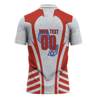 Personalized Paraguay Soccer Zipper Polo Shirt Harpy Eagle Mascot Football Flag