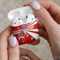 Personalized Paraguay Football AirPods Case Lion Eagle Mascot Floral