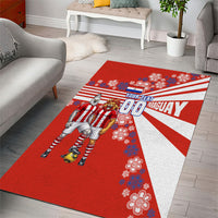 Personalized Paraguay Football Area Rug Lion Eagle Mascot Floral