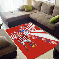 Personalized Paraguay Football Area Rug Lion Eagle Mascot Floral