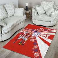 Personalized Paraguay Football Area Rug Lion Eagle Mascot Floral