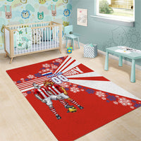 Personalized Paraguay Football Area Rug Lion Eagle Mascot Floral