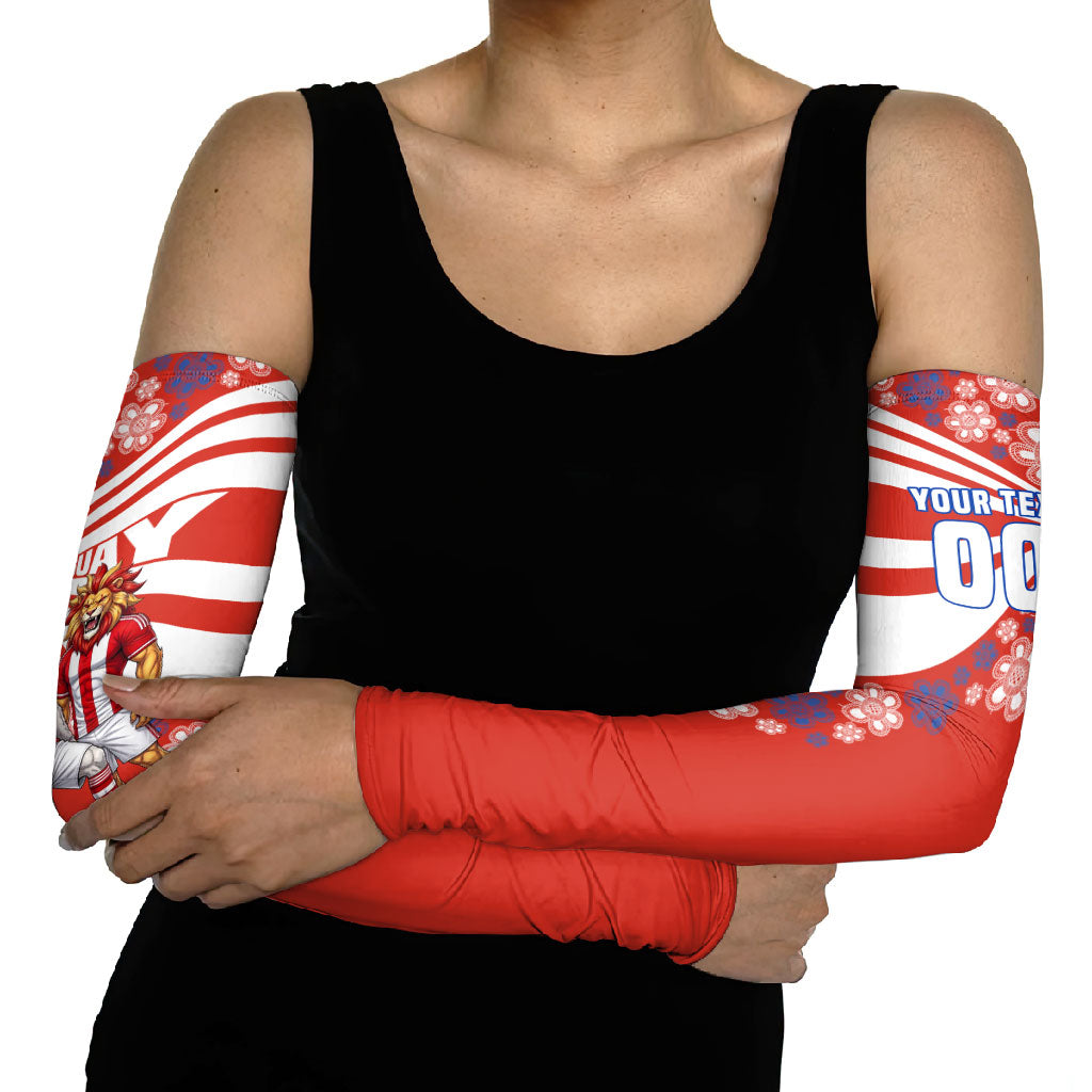 Personalized Paraguay Football Arm Sleeves Lion Eagle Mascot Floral