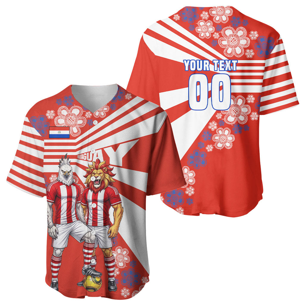 Personalized Paraguay Football Baseball Jersey Lion Eagle Mascot Floral