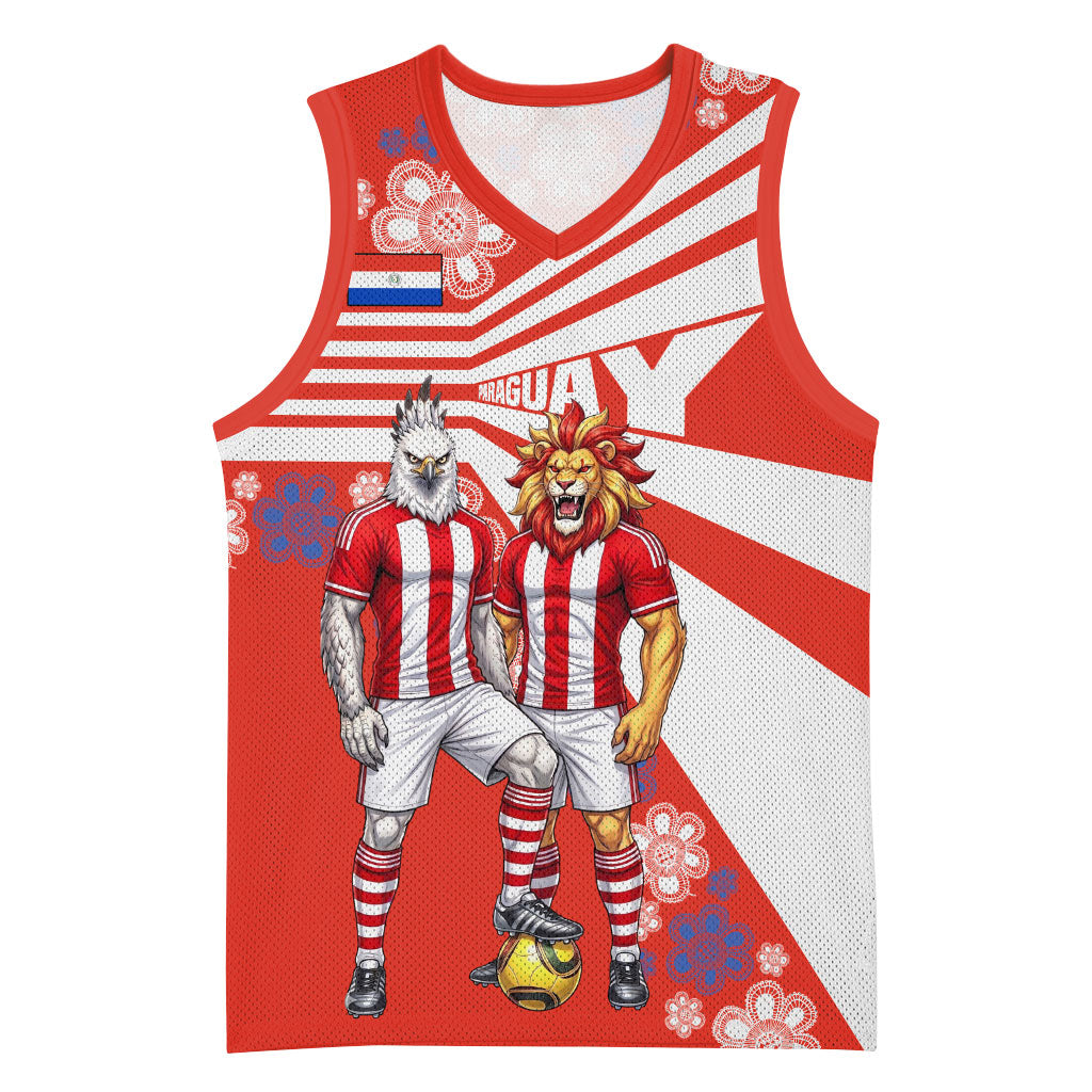 Personalized Paraguay Football Basketball Jersey Lion Eagle Mascot Floral