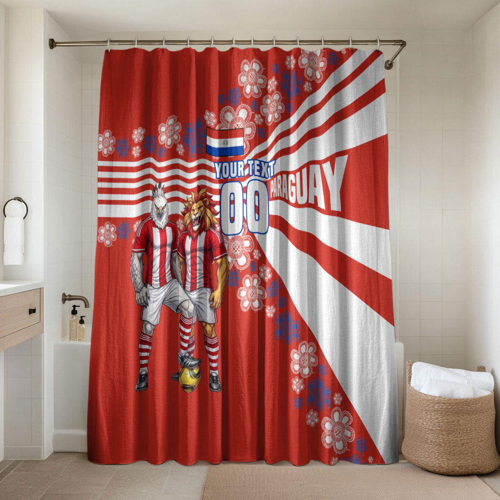 Personalized Paraguay Football Bathroom Set Lion Eagle Mascot Floral