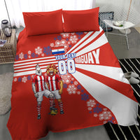 Personalized Paraguay Football Bedding Set Lion Eagle Mascot Floral