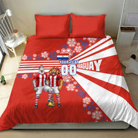 Personalized Paraguay Football Bedding Set Lion Eagle Mascot Floral