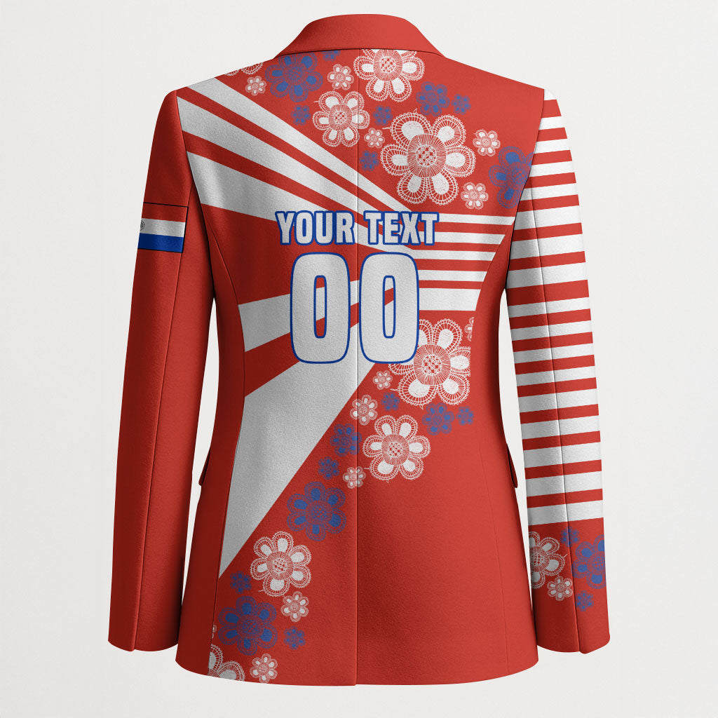 Personalized Paraguay Football Blazer Lion Eagle Mascot Floral