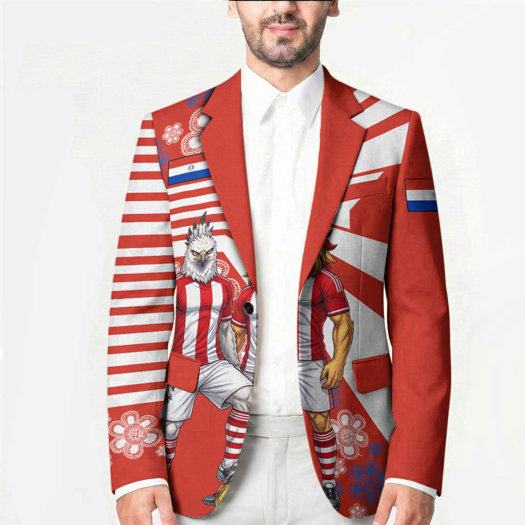 Personalized Paraguay Football Blazer Lion Eagle Mascot Floral