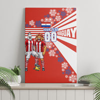 Personalized Paraguay Football Canvas Wall Art Lion Eagle Mascot Floral