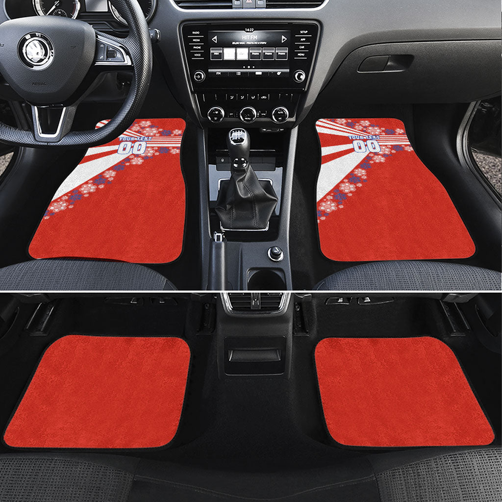 Personalized Paraguay Football Car Mats Lion Eagle Mascot Floral