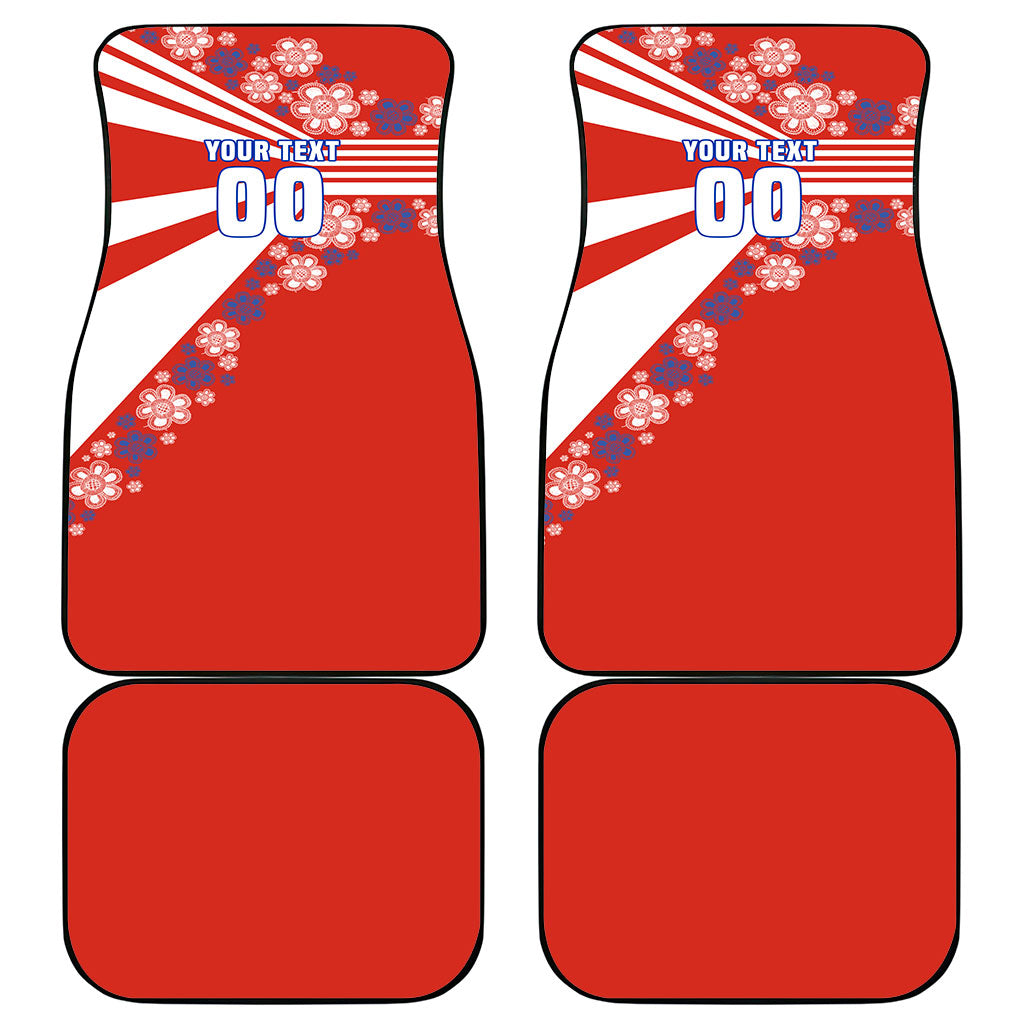Personalized Paraguay Football Car Mats Lion Eagle Mascot Floral