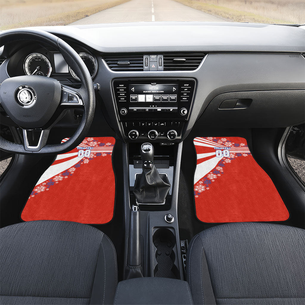 Personalized Paraguay Football Car Mats Lion Eagle Mascot Floral