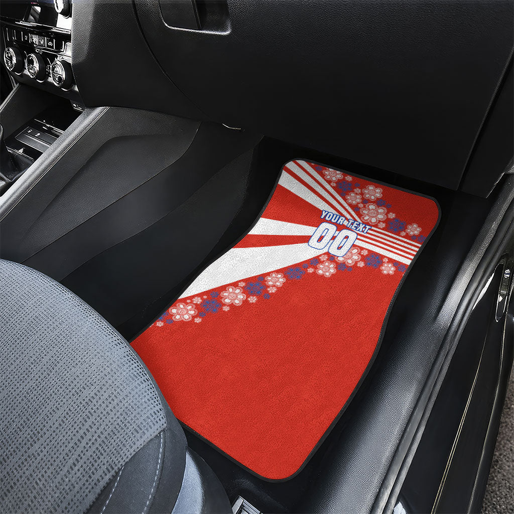 Personalized Paraguay Football Car Mats Lion Eagle Mascot Floral