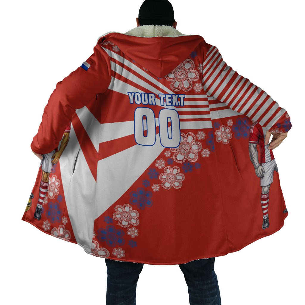 Personalized Paraguay Football Cloak Lion Eagle Mascot Floral