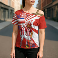 Personalized Paraguay Football Cross Shoulder Shirt Lion Eagle Mascot Floral