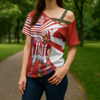 Personalized Paraguay Football Cross Shoulder Shirt Lion Eagle Mascot Floral