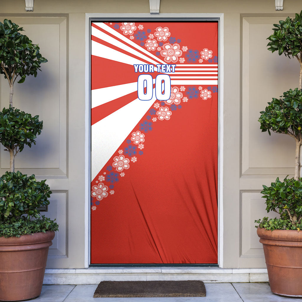 Personalized Paraguay Football Door Cover Lion Eagle Mascot Floral