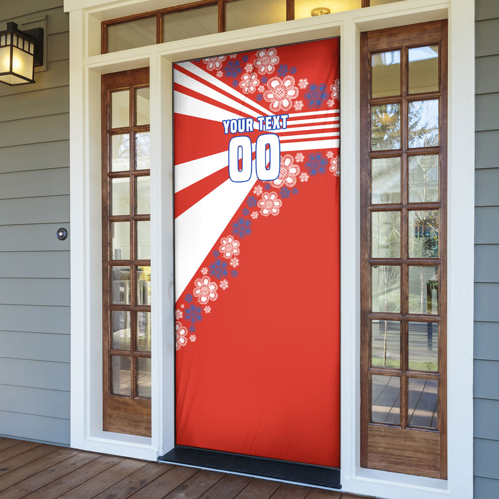 Personalized Paraguay Football Door Cover Lion Eagle Mascot Floral