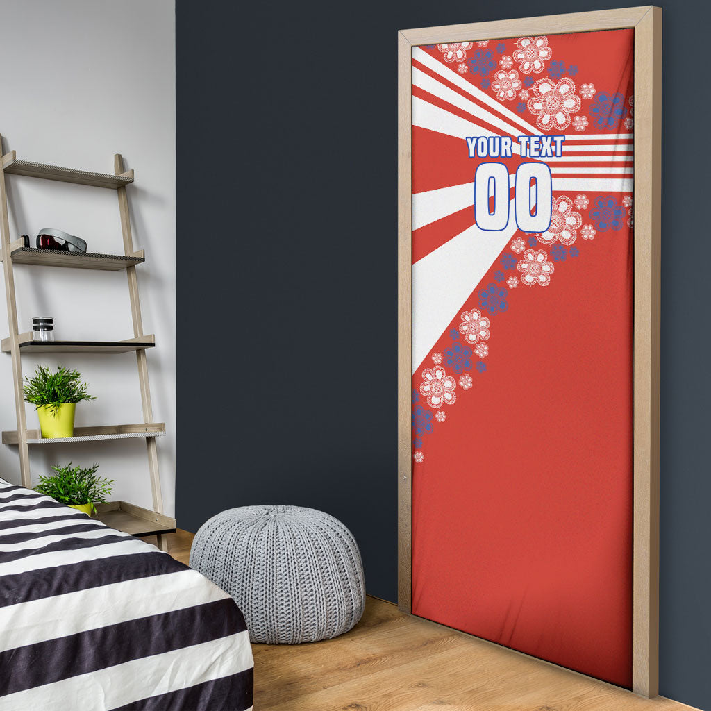 Personalized Paraguay Football Door Cover Lion Eagle Mascot Floral