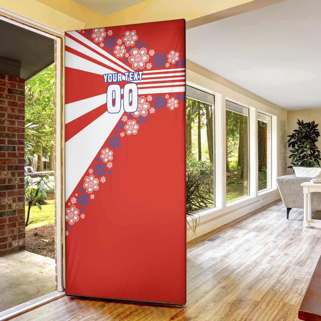 Personalized Paraguay Football Door Cover Lion Eagle Mascot Floral