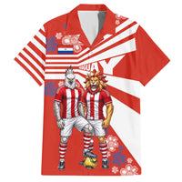 Personalized Paraguay Football Hawaiian Shirt Lion Eagle Mascot Floral