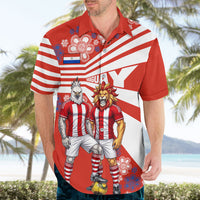 Personalized Paraguay Football Hawaiian Shirt Lion Eagle Mascot Floral