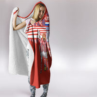 Personalized Paraguay Football Hooded Blanket Lion Eagle Mascot Floral