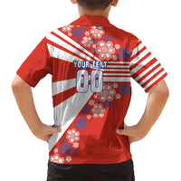 Personalized Paraguay Football Kid Hawaiian Shirt Lion Eagle Mascot Floral