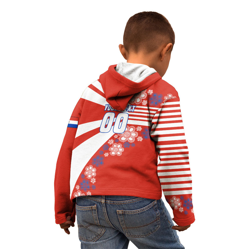 Personalized Paraguay Football Kid Hoodie Lion Eagle Mascot Floral