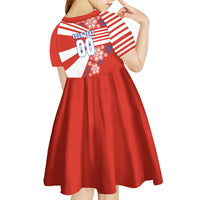 Personalized Paraguay Football Kid Short Sleeve Dress Lion Eagle Mascot Floral