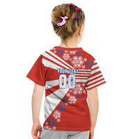 Personalized Paraguay Football Kid T Shirt Lion Eagle Mascot Floral